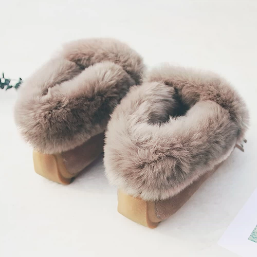 Зимние флисовые нескользящие сапоги, 2018, из натуральной кожи