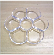 Thickened palette transparent plum blossom plate childrens watercolor gouache Chinese painting paint palette ink dish plastic brush