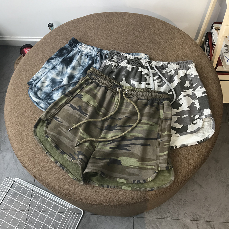 2021 summer new high-waisted camouflage shorts women wide legs loose thin wear sports casual hot pants Hong Kong style