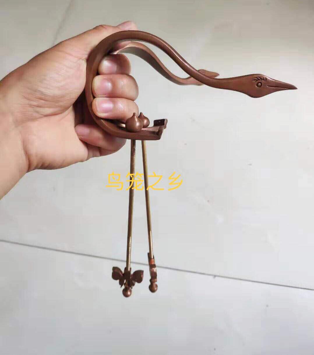 Birdcage accessories Chen Ji handmade copper thrush hook Crane head craft