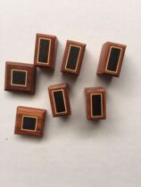 Black Sandalwood Red Flower Pear Cup with inlaid head cup holder 7 pieces Painted Brow Cage Accessories Sculptures toodies