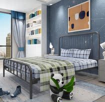 Bed light luxury modern boys steel frame free installation net red foldable 1 meter rental house thickened iron bed Dormitory bedroom