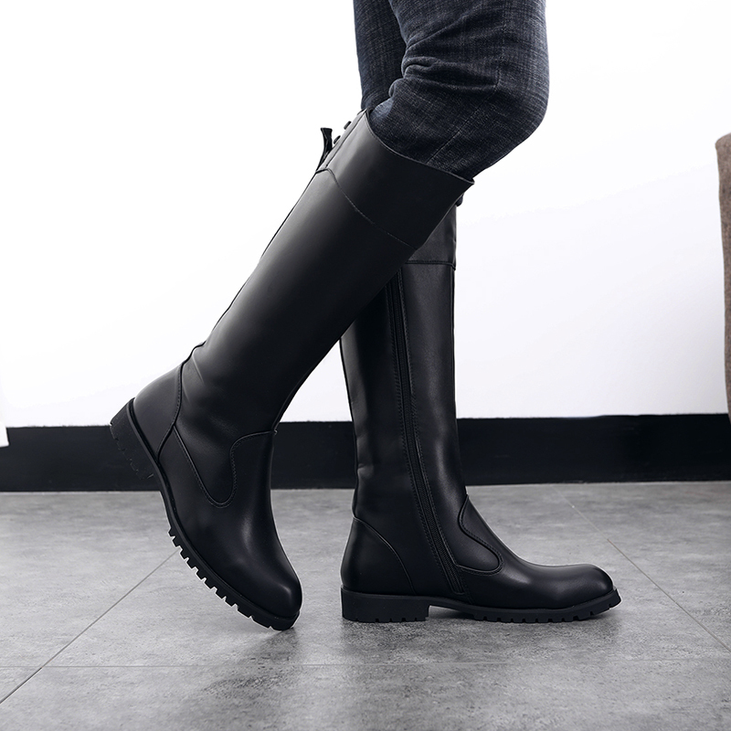 High-Top Long Boots, Height-Increasing Knight Boots for Men, High-Top Riding Boots, Trendy Men's Shoes, Parade Boots, Student Ceremonial Boots High-Top Long Boots, Height-Increasing Knight Boots for Men, High-Top Riding Boots, Trendy Men's Shoes, Parade Boots, Student Ceremonial Boots