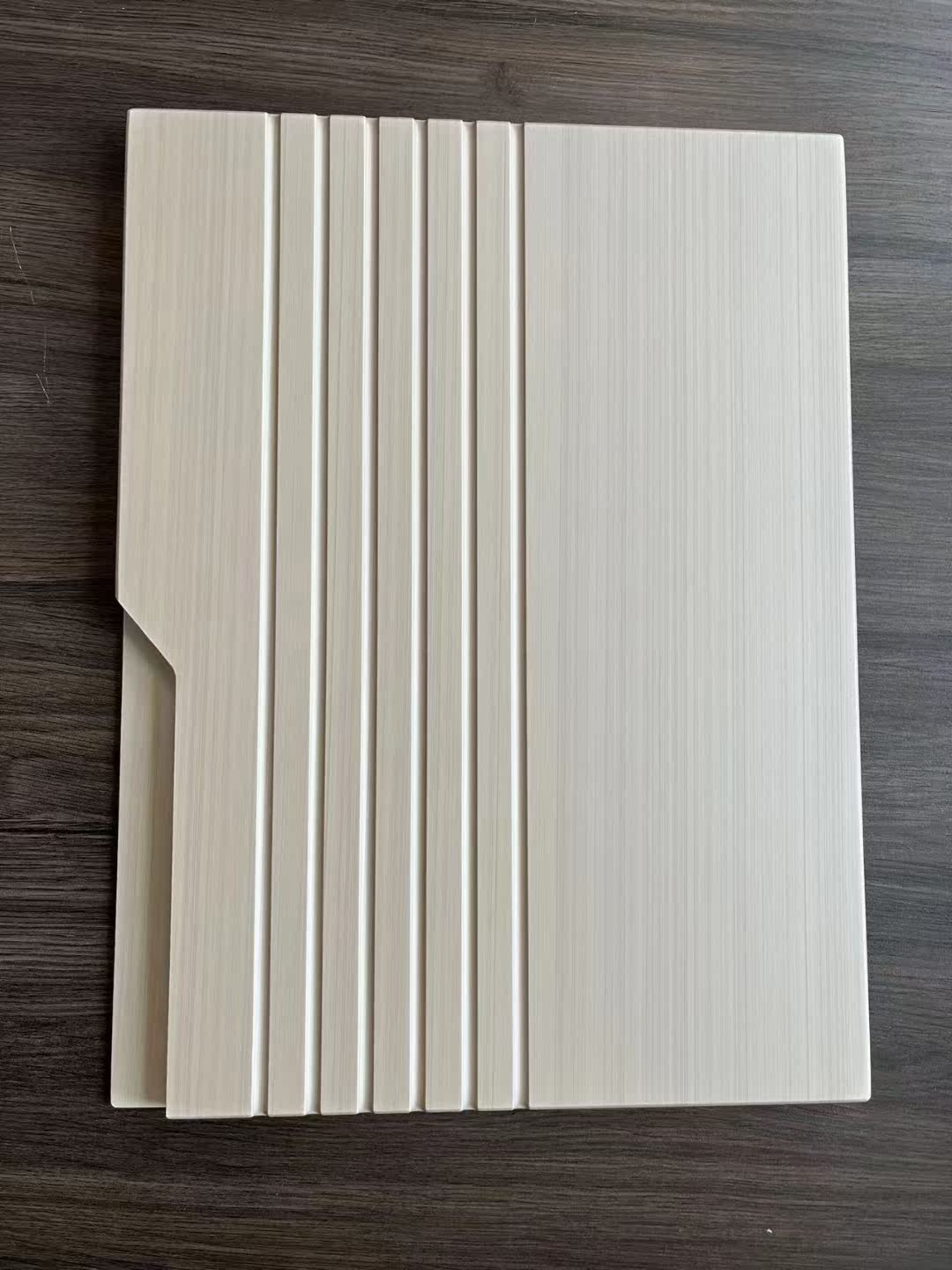 High-end custom PET film pressing door flat carving shape open handle slot three-dimensional buckle line density osb pine
