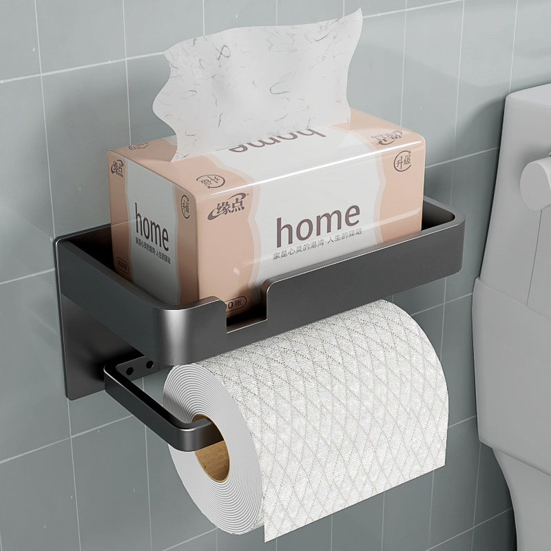 Makeup Room Tissue Box Toilet Roll Toilet Rolls Toilet Paper Rack Bathroom Toilet Paper Box Free cell phone rack wall-mounted ash toilet paper rack