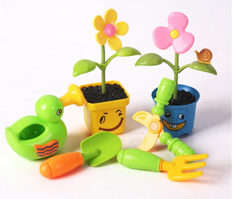 Dụng cụ trồng nhà của trẻ em, vườn trẻ em, tưới hoa, giáo dục sớm, đồ chơi gói câu đố cha mẹ và con xe trò chơi