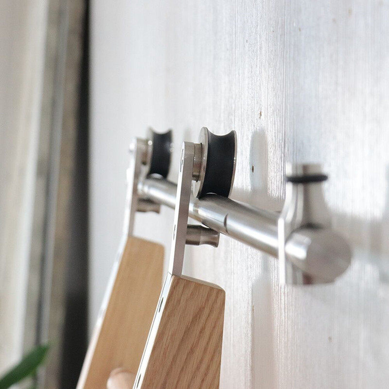 Straight ladder Wooden ladder Bookshelf Stainless steel mobile slide Solid wood ladder Bookcase ladder Pulley wooden ladder Solid wood ladder Mobile ladder