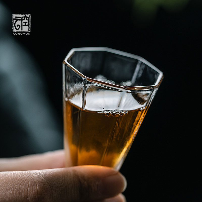 Air Cloud Day Style Hammer Pattern High-end Glass Tea Cup High Temperature Resistant Wine Drinking Cup Transparent Master Cup Korn Tea With Single Cup