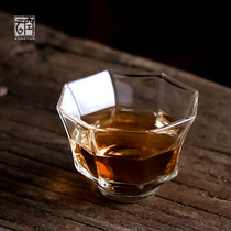  Empty cloud Japanese-style shadow glass Kung Fu small teacup Transparent octagonal tea cup Office household small tea set