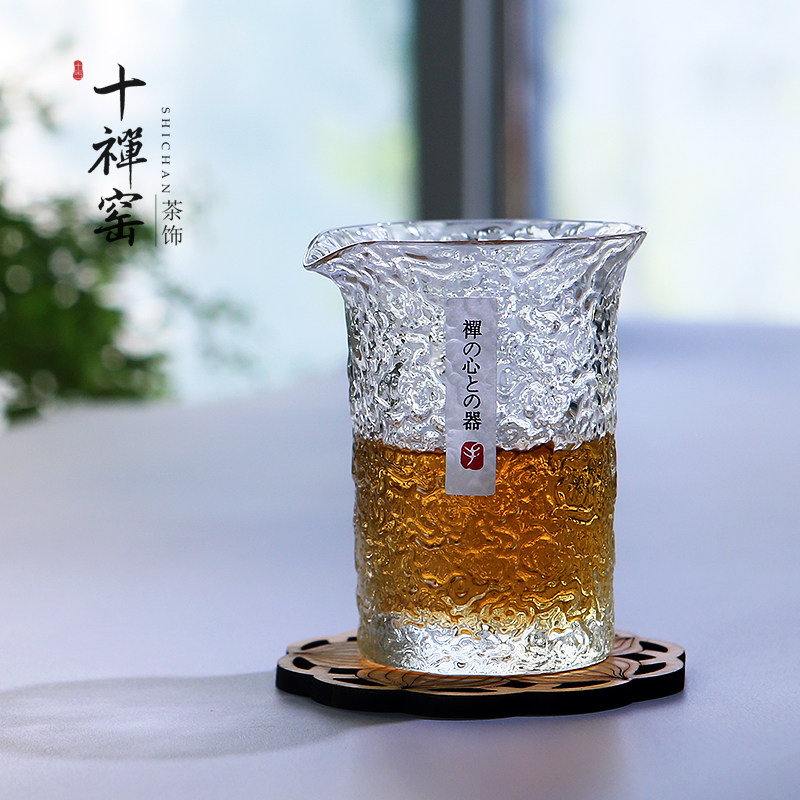Empty Cloud Hall Day-style glass hammer grain fair cup Xiangyun Red Light glass Heat-resistant Glass Sub tea instrumental Gongfu tea furniture