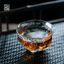  Kongyun Japanese Kung Fu tea glass teacup High temperature resistant hammer pattern tea cup Petal master cup Tea set Single cup