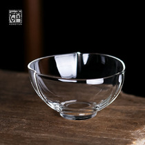 Empty cloud Japanese-style floating glass small teacup High temperature resistant Kung Fu tea set Solid color single teacup Master cup small wine glass