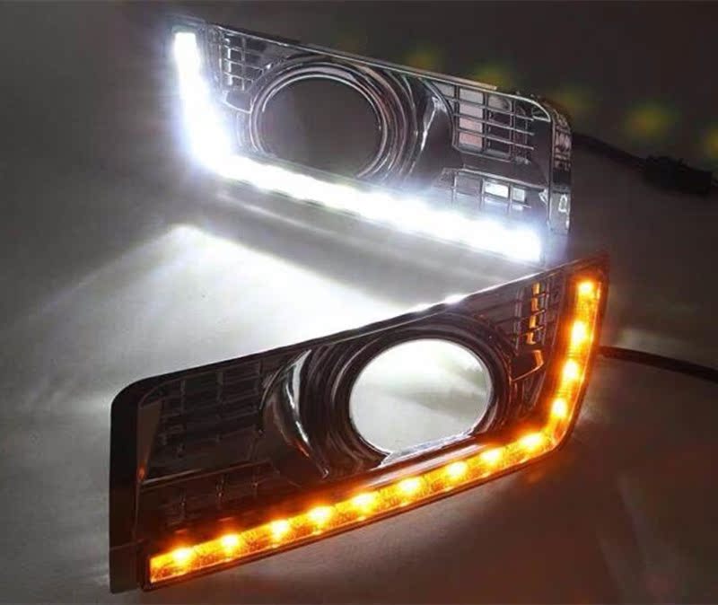 2x Led Daytime Running Light Drl Yellow Turn Signal For
