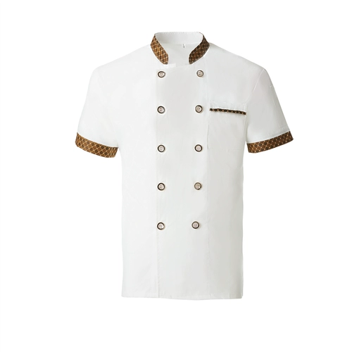 Шеф -повар обслуживание работы униформ с коротким рукавом в середине -Весенняя и летняя одежда мужская и женская ресторан ресторан ресторан ресторан кухня кухня двойной вычет