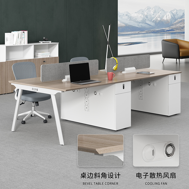 Slowly side desk and chair combination of simple modern card seat 2 double 4 4 6 6 staff desk office screen position