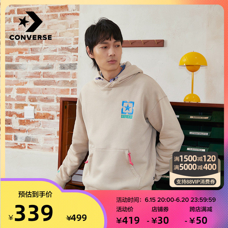 CONVERSE Converse Official Coloured Alphabet Catch Suede Hoodie Man Trend Casual Thick Cotton 10021090