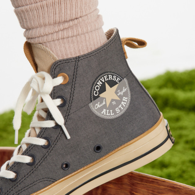 CONVERSE Converse Official 1970S ເກີບກະເປົ໋າສູງແບບ chambray ທີ່ສາມາດພັບໄດ້ຂອງຜູ້ຊາຍແລະຜູ້ຍິງໃຫມ່ A09111C