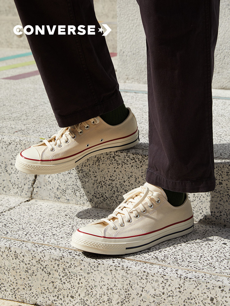 CONVERSE Kuang Weiwei Official 1970s Low Gang Samsung Label Classic Comeback Ancient Sail Cloth Shoes Rice White 162062C