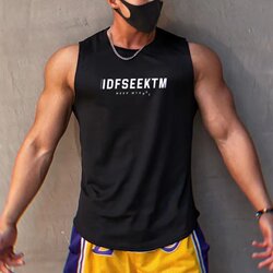 Summer new all-match sports fitness quick-drying vest men's breathable sweat-absorbent mesh training basketball sleeveless waistcoat trendy