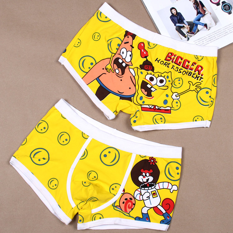 SpongeBob SquarePants Cotton Nam Boxer Quần Dễ Thương Cartoon Cặp Vợ Chồng Quần của Phụ Nữ Quần Tam Giác