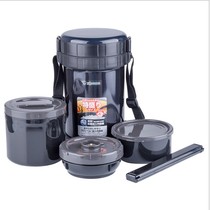 Japanese counter elephant printing 2L stainless steel vacuum insulated lunch box insulated bucket lunch box carrying pot SL-XE20 Black