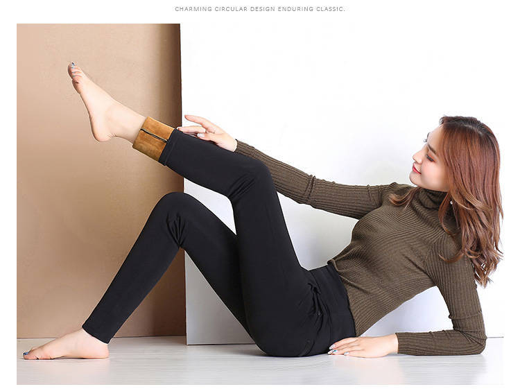 Cộng với quần legging nhung dày cho nữ quần eo cao co giãn chân quần mẹ quần size lớn nữ triều ấm quần bút chì quần lót đùi