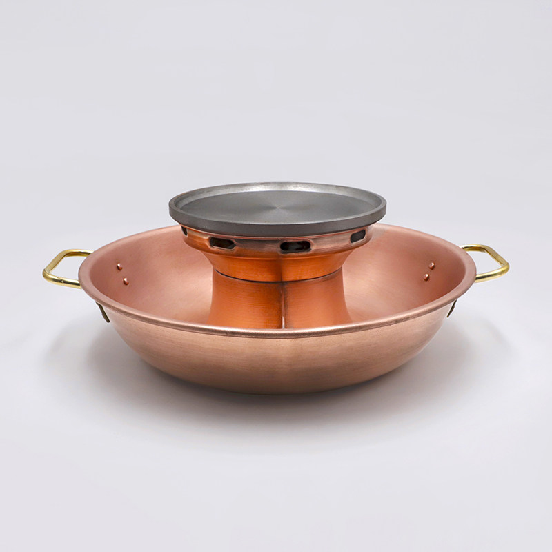 Gas Grilling Integrated Copper Hot Pot Home Gas Mandarin Duck Pan Hot Pot pot Thickened Red Copper handmade copper boiler Sidelining Furnace