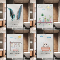 Bathroom frosted glass sticker window transparent toilet anti-peeping anti-light electrostatic shading Privacy Film