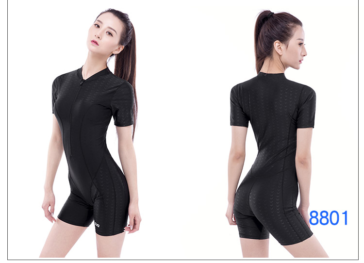 Da cá mập mới không thấm nước và khô nhanh võ sĩ Xiêm năm quần đào tạo thể thao chuyên nghiệp quần ngắn tay bơi nữ mẫu áo tắm liền thân đẹp