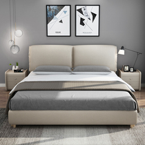 Nordic cloth bed removable and washable simple modern 1 8 m double master bedroom wedding bed 1 5m small apartment cloth bed soft bag