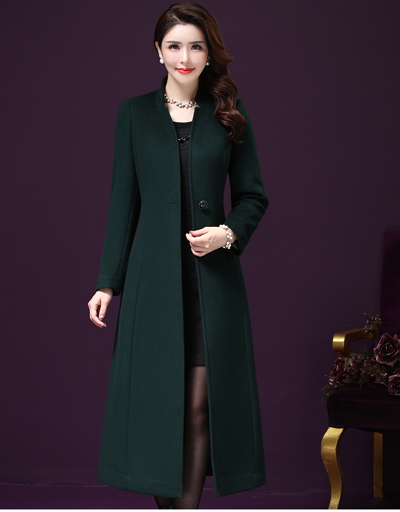 Wang Xiaoya thương hiệu chính hãng 2018 mùa đông mới tự canh tác kích thước lớn của phụ nữ eo lớn không có áo khoác cashmere đôi áo dạ nữ dáng dài hàn quốc