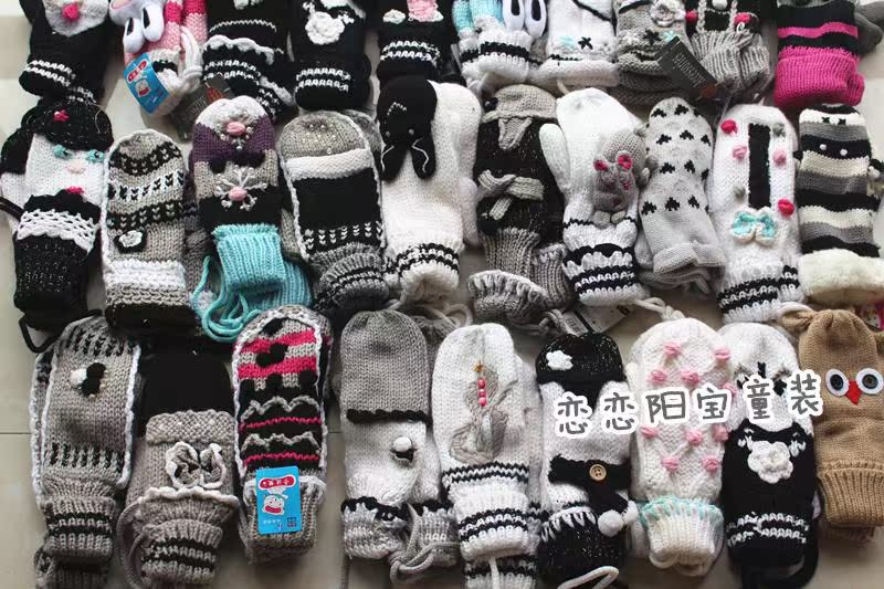 Mùa đông phụ nữ cộng với nhung dày găng tay ấm len đan găng lạnh găng tay lái xe