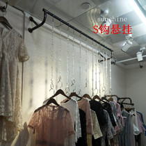 Clothing store display stand transparent crystal hanging ring womens clothing on the wall ceiling hanging clothes chain hook hanging ring iron ring