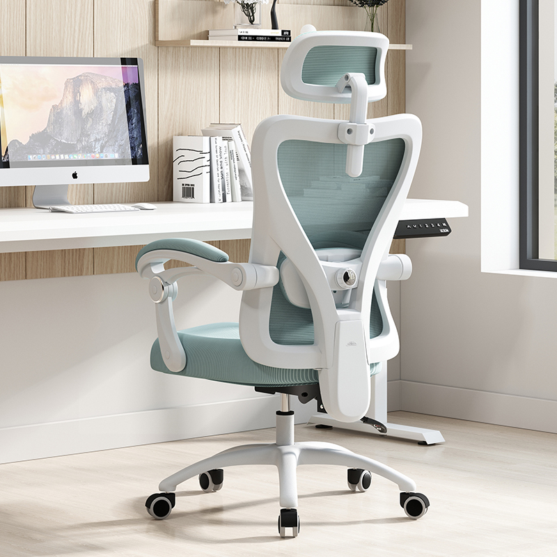 Comfortable model [white frame blue] lumbar support adjustable/reclining/no footrest