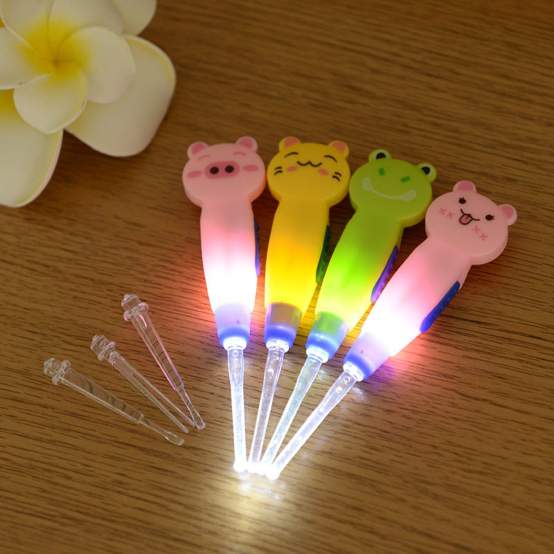 Children Shine out ears Divine Instrumental Baby Ear Poop Cleaner Ear Pickpocketing with lamp Adult Ear Tools Dig ear spoons