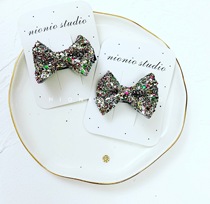NIONIO STUDIO Korea imported flash cloth bow hairpin pair clip
