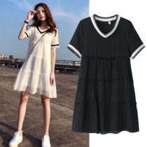 Korean fashion foreign style maternity dress 2021 summer wear mid-age fairy Super fairy chiffon pregnant dress