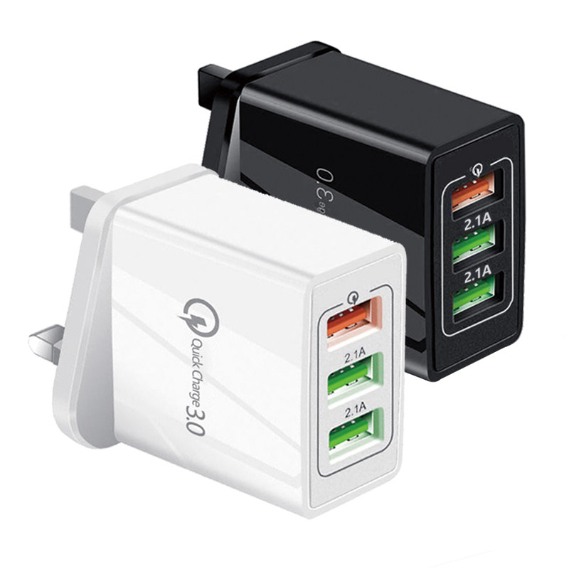 3USB Hong Kong Port Edition Inform Big footed Triangle Charger Multi-mouth plug Phone flat Universal Yinggui Charging head