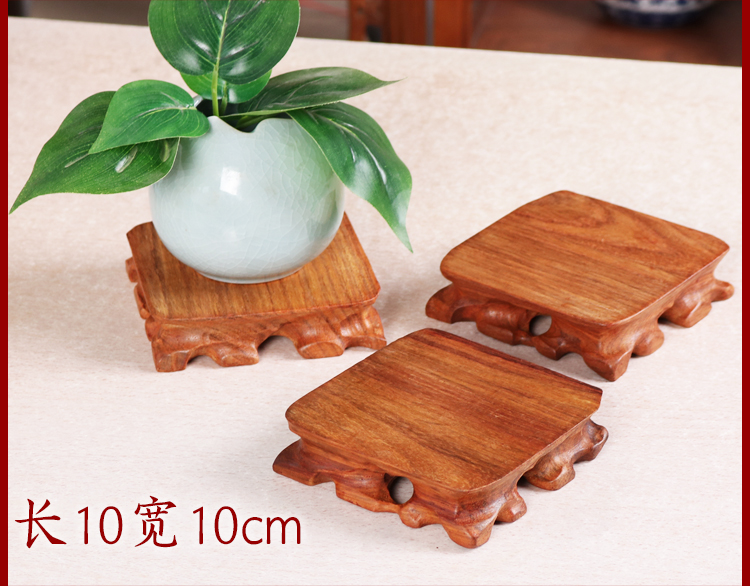 1017 cơ sở đá gụ gỗ rắn có thể được may đồ trang trí hình chữ nhật ngọc cơ sở đá gốc khắc dấu ngọc bích - Trang trí nội thất shop bán đồ dcor bàn học