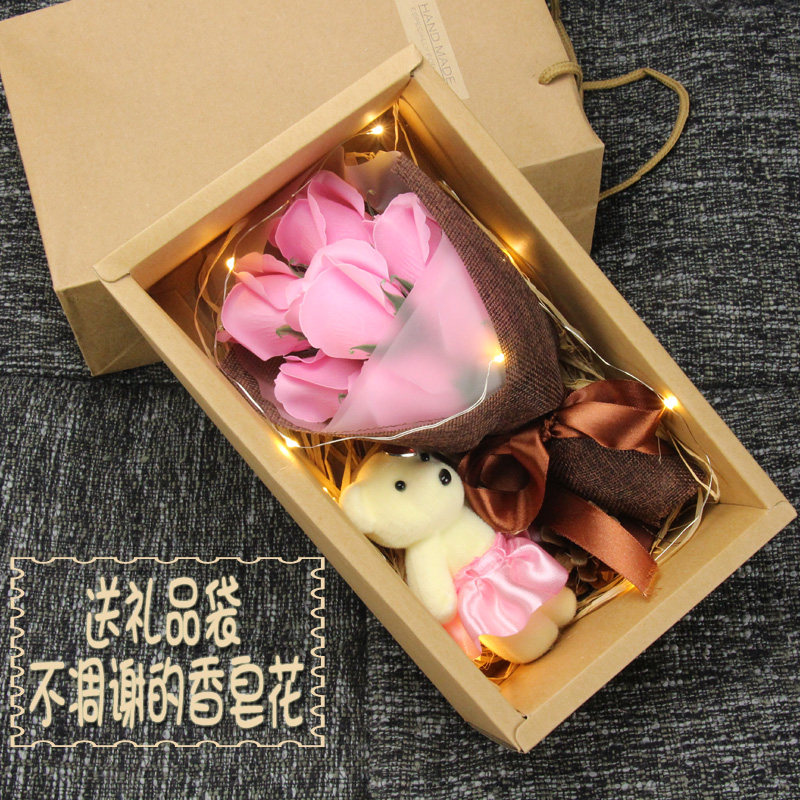 Birthday gift for girl friend wife creative gift surprise romantic soap bouquet gift box Tanabata Valentine's Day