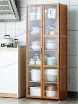 Kitchen storage cabinet floor multi-layer shelf living room with door dining side cabinet Storage bookcase solid wood