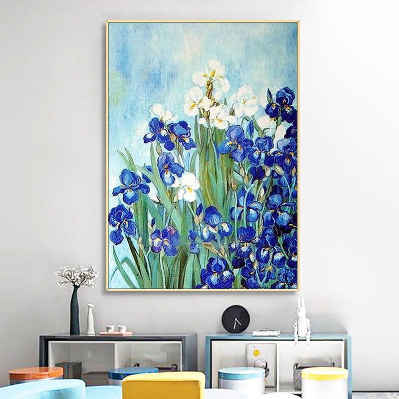 Pure hand painted oil painting Xuanguan Living Room Van Gogh Art Flower Decoration Drawing Hall Painting Corridor Mura