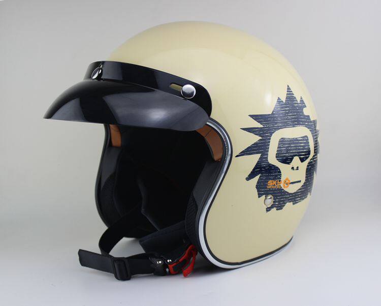 Locomotive Safety Helmet Retro Safety Helmet Hale Men And Women Personality Locomotive Cool Four Seasons Semi-Covered Electric Car Safety Helmet