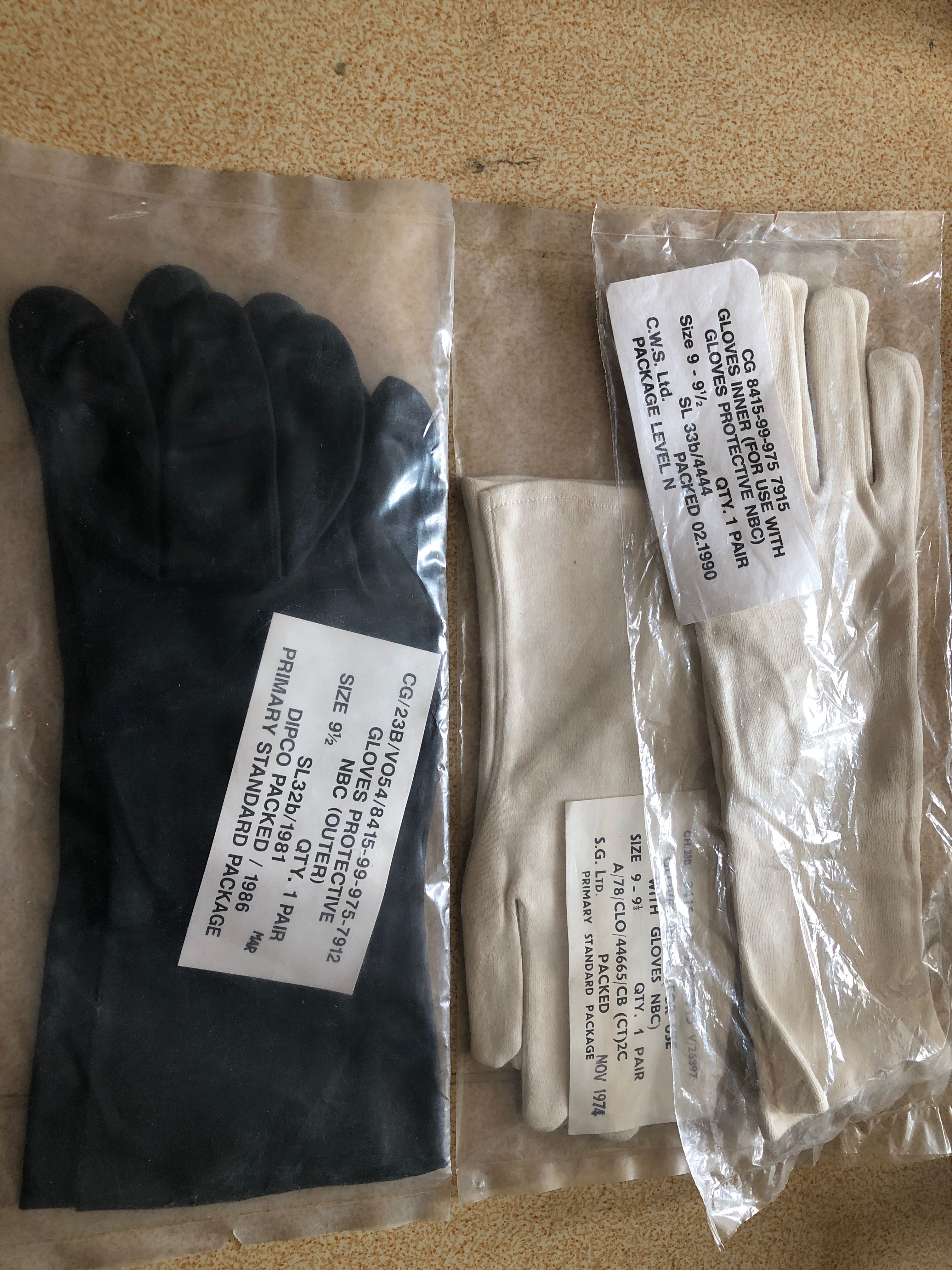 The NBC protective glove (inside) (out) (out)