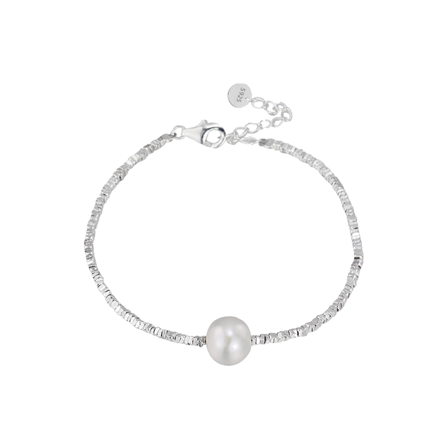 Miss Z 999 Pure Silver Broken Silver Pearl Anklet Women's Light Luxury Niche Pure Silver Anklet Foot Accessories 2024 New Hot Style