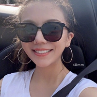 Серебряная игла, обруч, серьги для влюбленных, серебро 925 пробы, 40mm