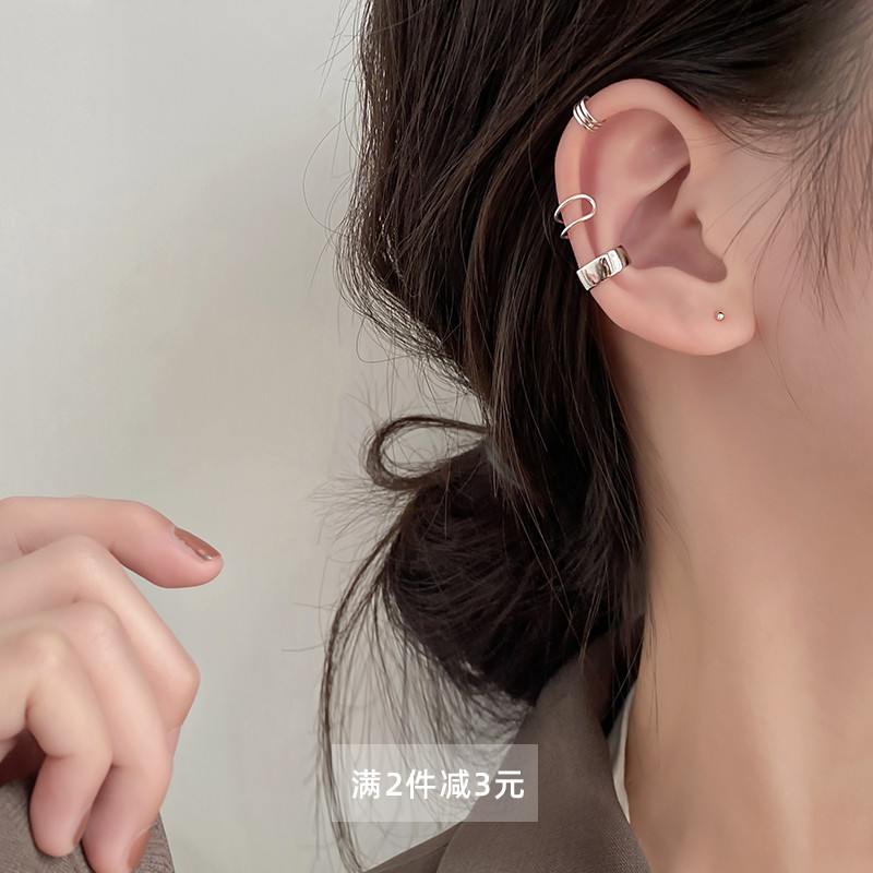 Ear clip ear osteoclaves without earhole female temperament earbone clip woman cool personality ear clip minimalist lukewarm wind ear bone ring