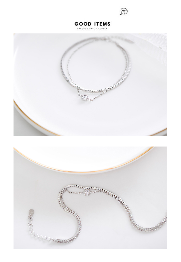 S925 sterling bạc hai lớp hộp vòng tay nữ phiên bản Hàn Quốc của sinh viên đơn giản cá tính Sen Sở mật ong gió lạnh trang sức vòng đôi
