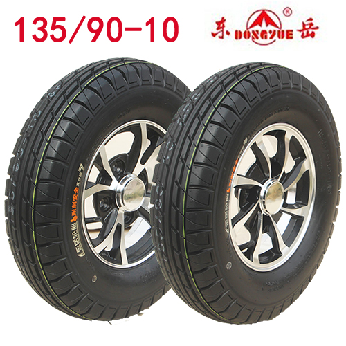 Electric car 135 90-10 vacuum tire Electric tricycle four-wheeled car closed car rim aluminum ring installation