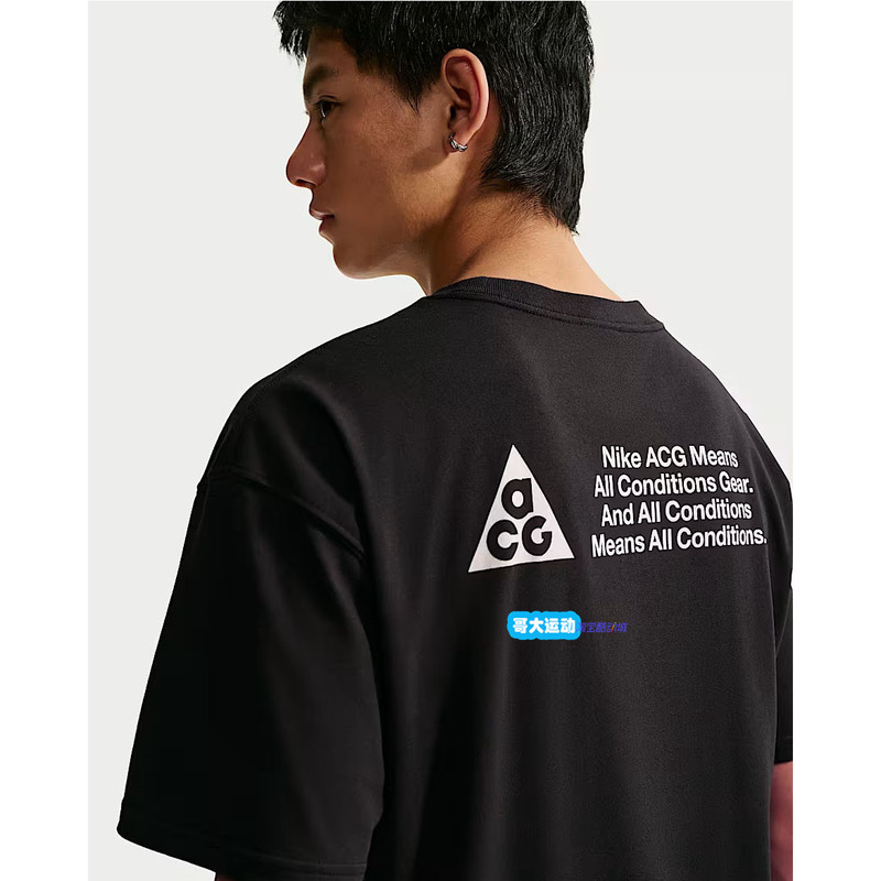 Nike Acg Logo Outdoor Functional Loose-Fitting Sports Casual Short-Sleeved T-Shirt with Printed Letters on the Back Ir6986-010